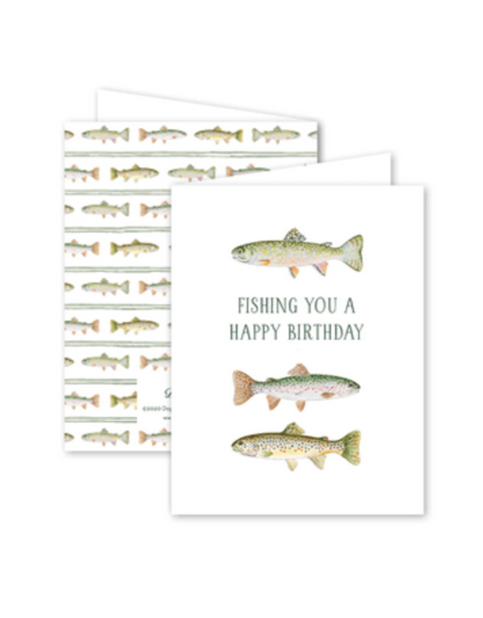 Dogwood Hill Fly Fishing Trout Birthday Card