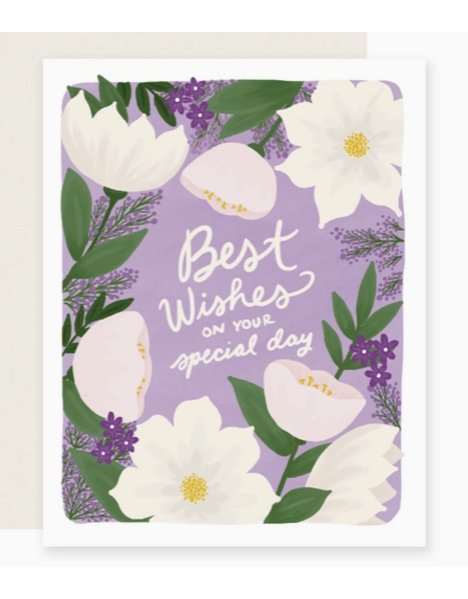 Slightly Stationery Floral Best Wishes Card