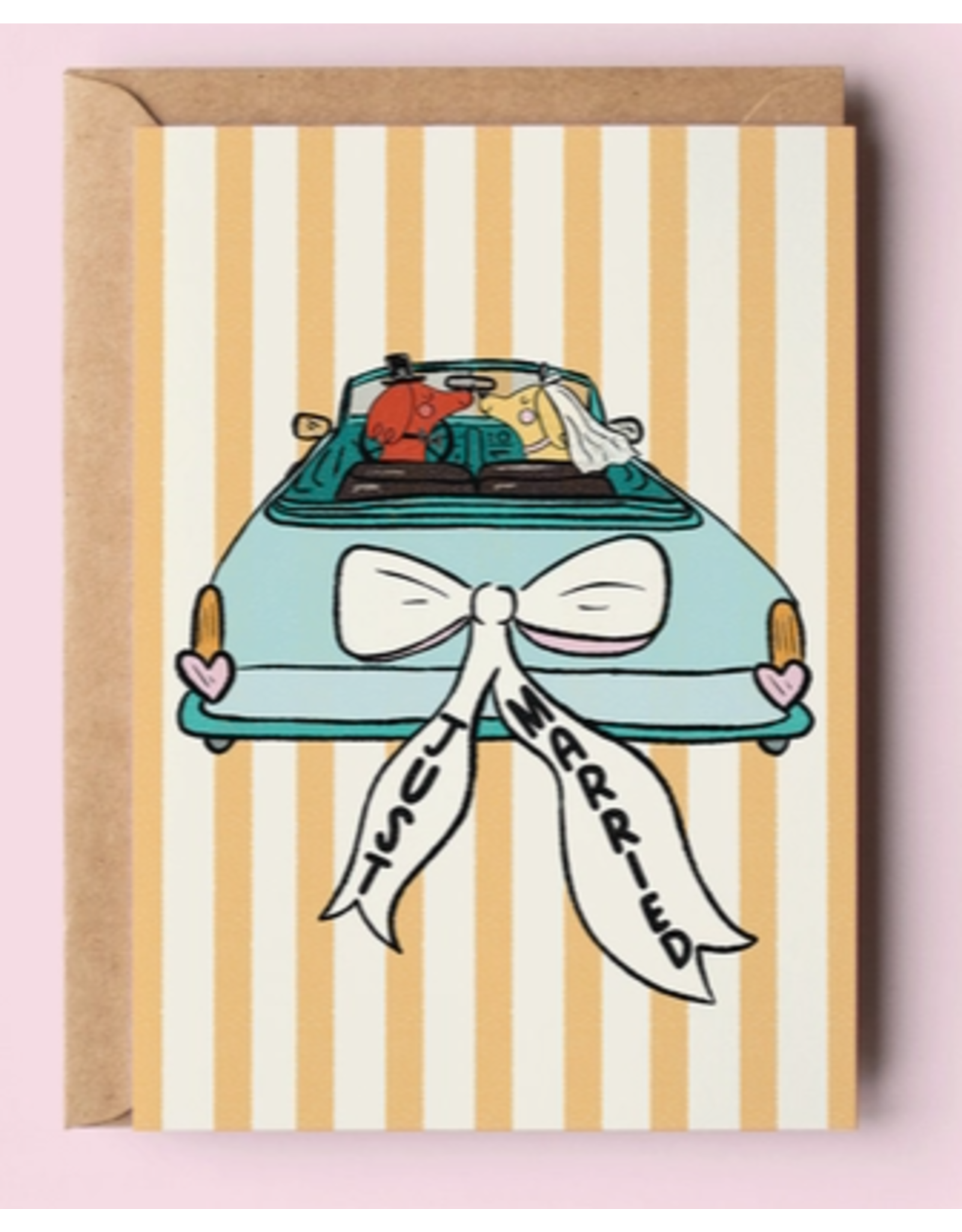The Shelley Society Just Married Dogs Wedding Card