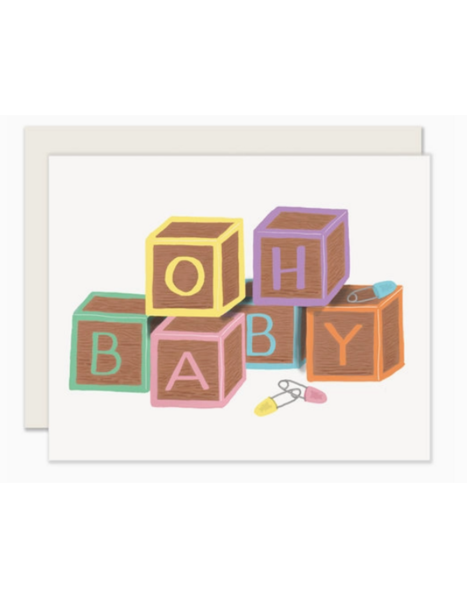 Slightly Stationery Baby Blocks Card