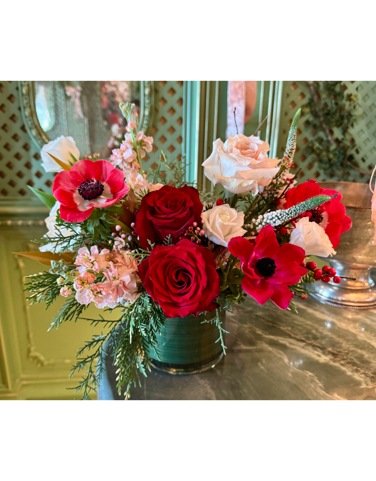 Junebug December 18th Holiday Centerpiece Flower Arranging Class