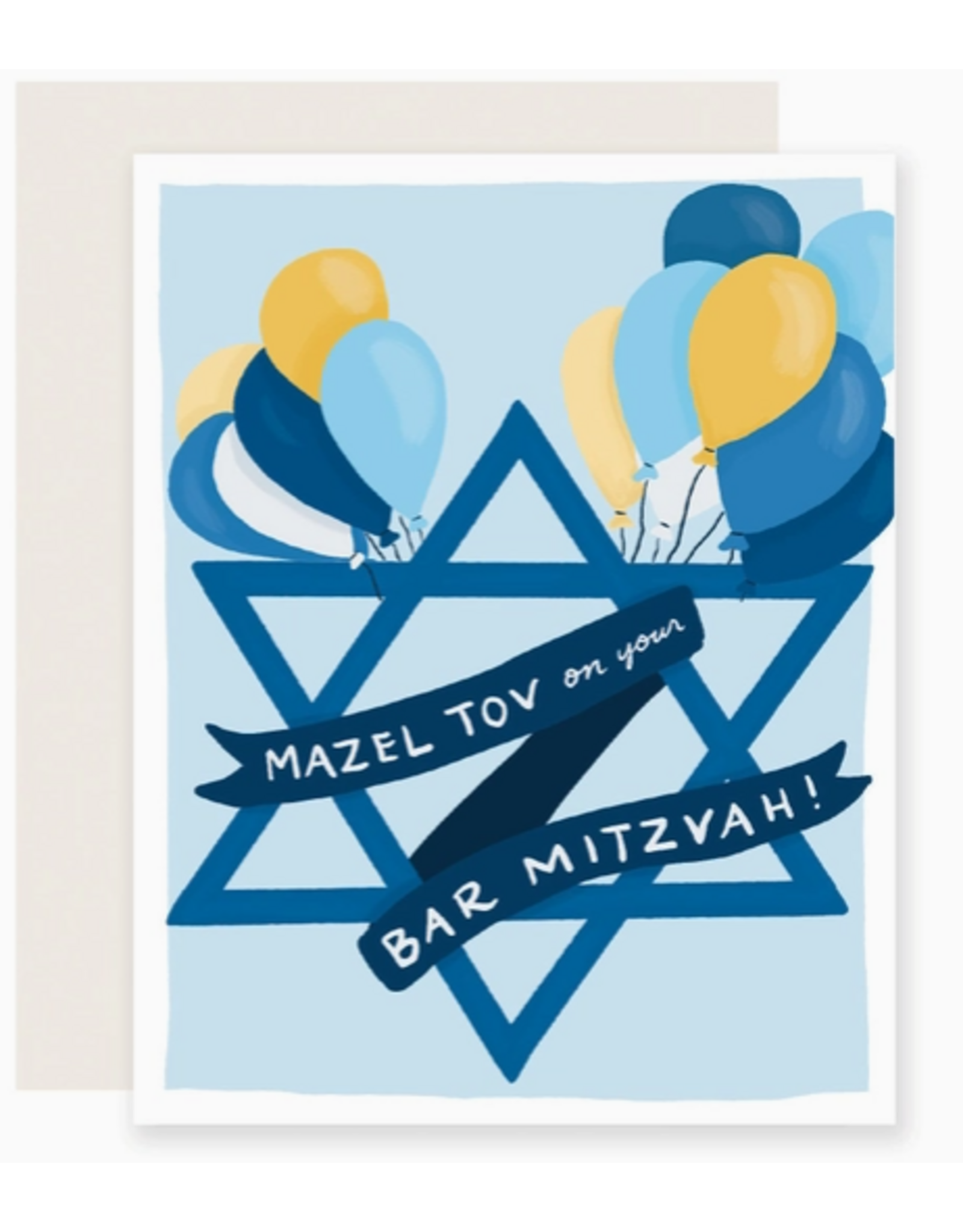 Slightly Stationery Bar Mitzvah Balloons Card