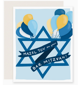 Slightly Stationery Bar Mitzvah Balloons Card
