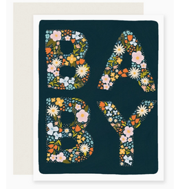Slightly Stationery Floral Baby Letters Card