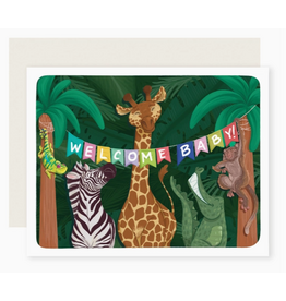 Slightly Stationery Jungle Welcome Baby Shower Card