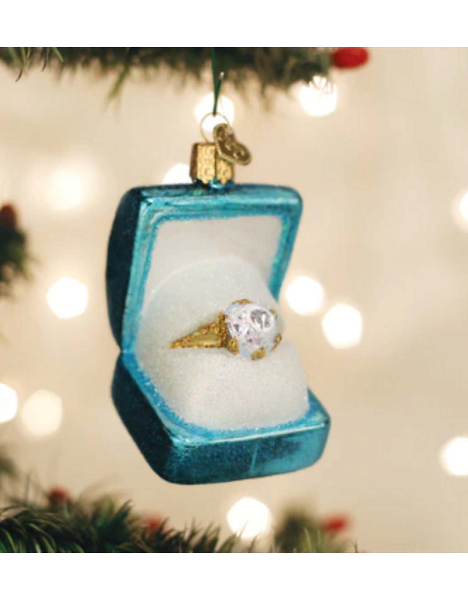 Something Blue Ring Box Ornament