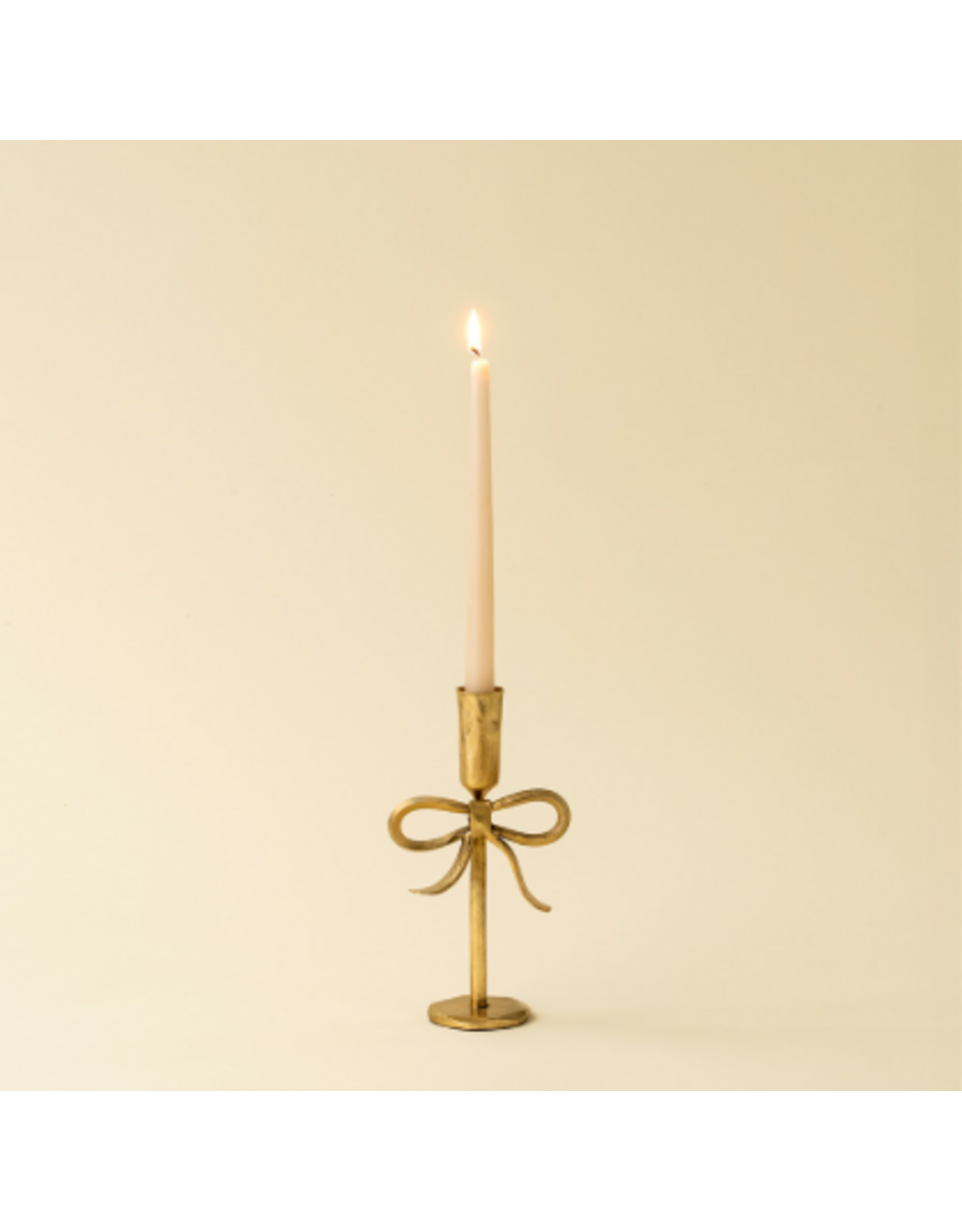 Decor Shop at Junebug Bow Forged Taper Candle Holder in Bronze Gold