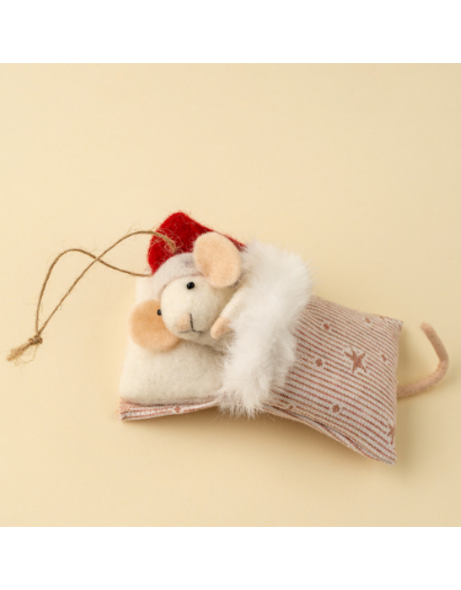 Decor Shop at Junebug Sleepy Time Sally Wool Felt Holiday Mouse