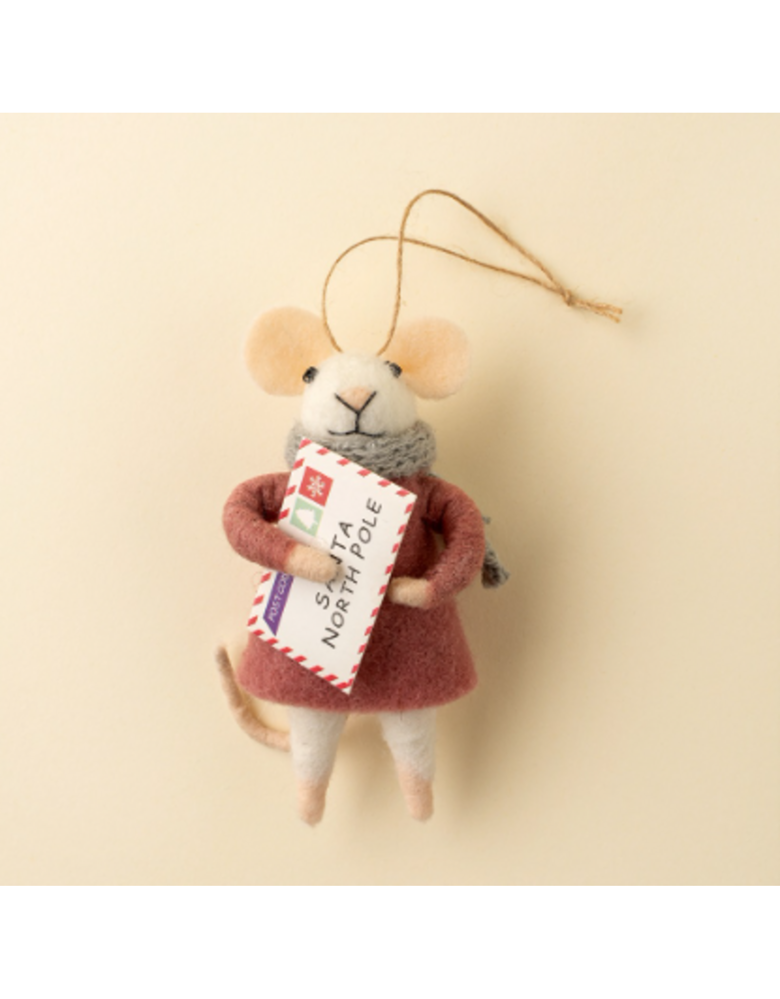 Decor Shop at Junebug Letter to Santa Lucy Wool Felt Holiday Mouse