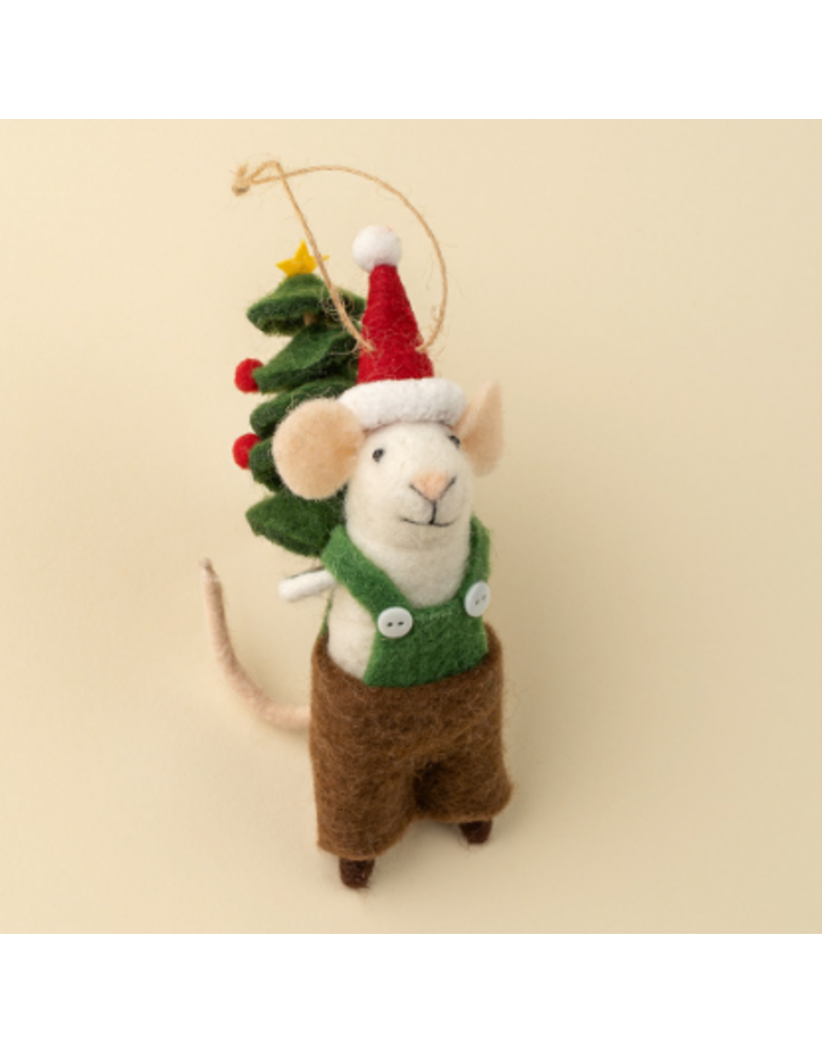 Decor Shop at Junebug Tree Toting Tom Wool Felt Holiday Mouse