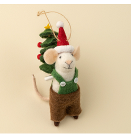 Decor Shop at Junebug Tree Toting Tom Wool Felt Holiday Mouse