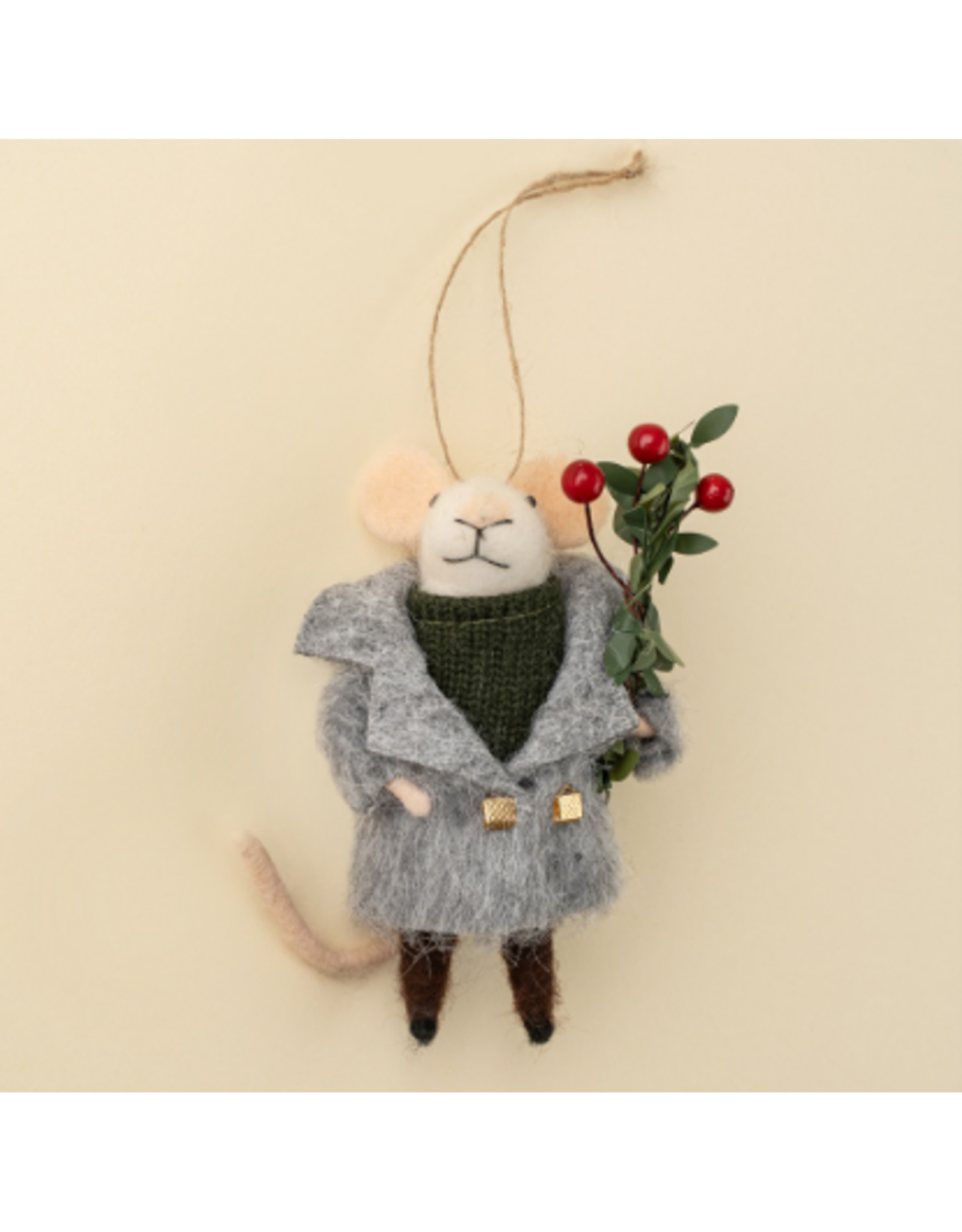 Decor Shop at Junebug Merrymaker Miles Wool Felt Holiday Mouse