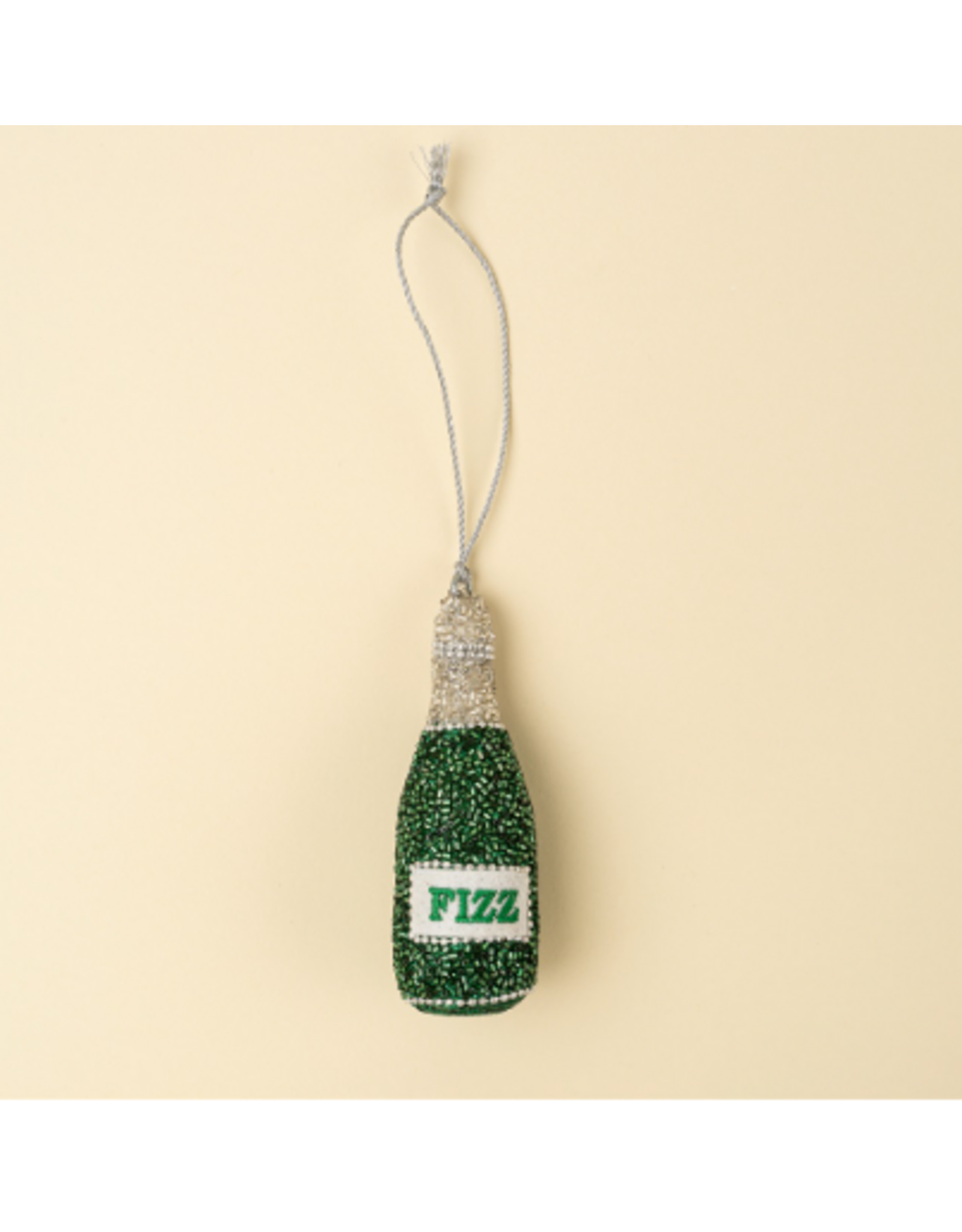 Decor Shop at Junebug Beaded Champagne Fizz Bottle Ornament