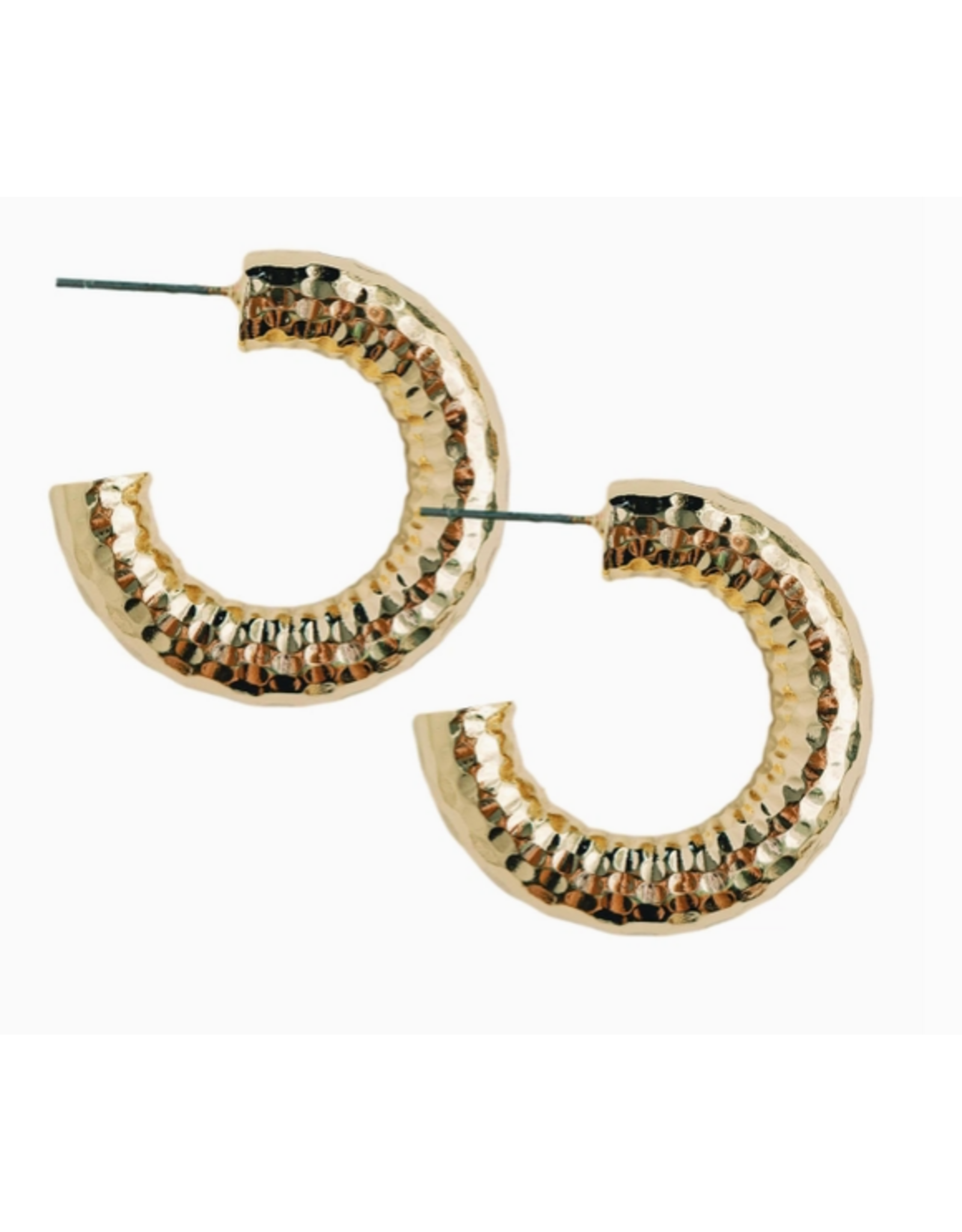 Accessories Shop at Junebug Hammered Gold Hoop Earrings