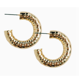 Accessories Shop at Junebug Hammered Gold Hoop Earrings