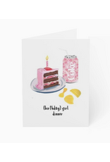 Rebecca Illustrated Girl Dinner Birthday Card