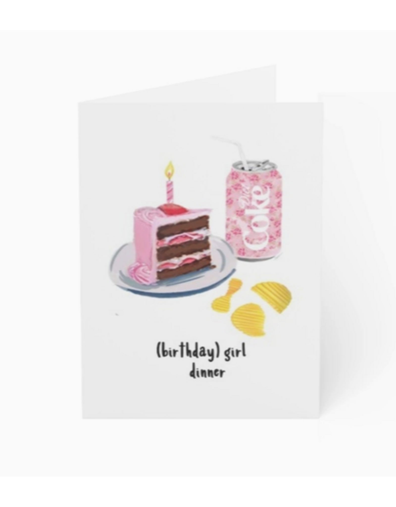Rebecca Illustrated Girl Dinner Birthday Card