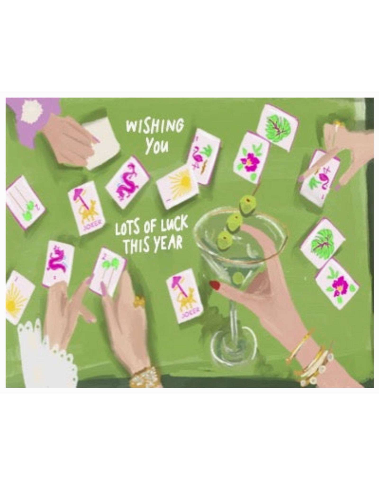 Rebecca Illustrated Mahjong Lots of Luck Card