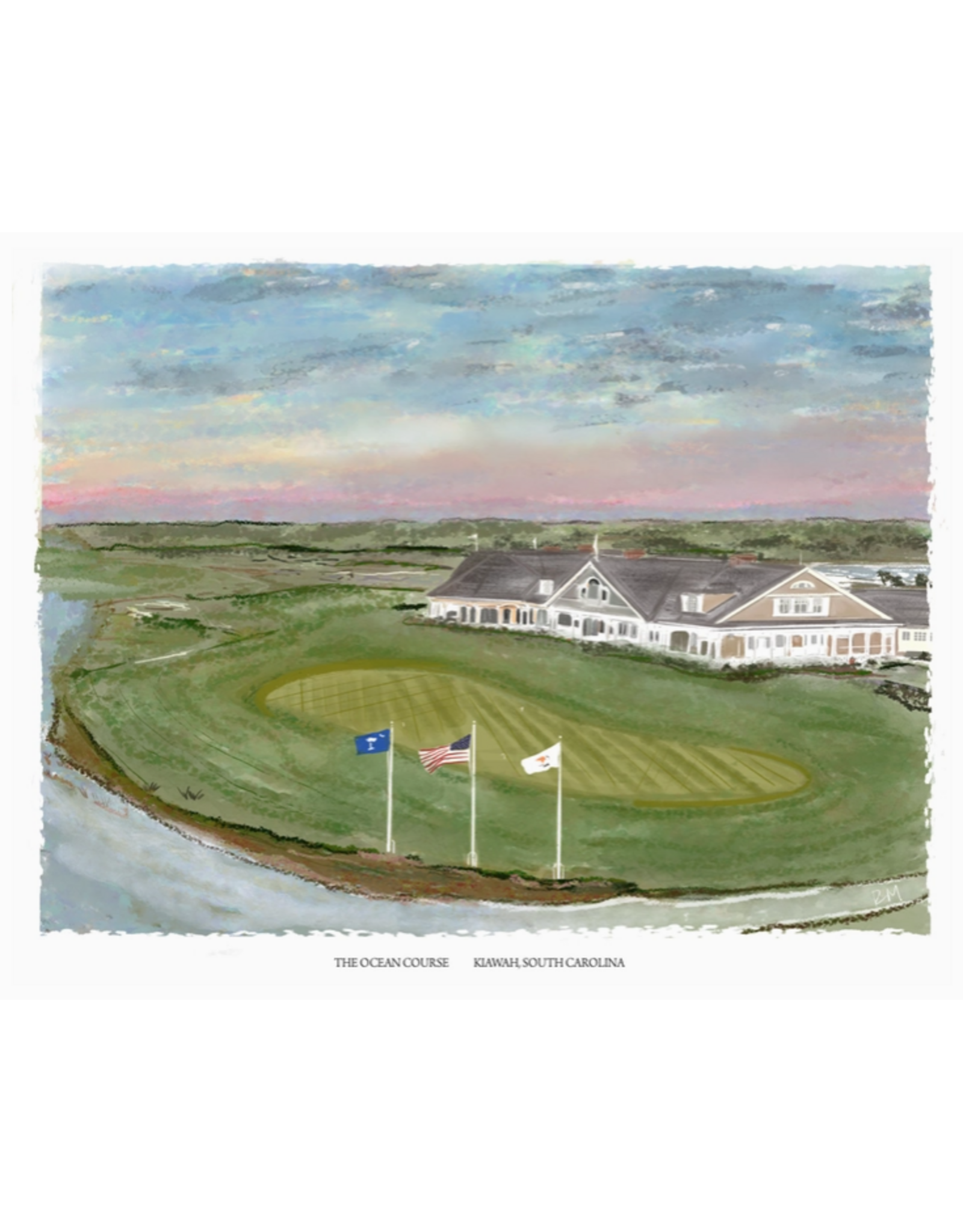 Rebecca Illustrated Ocean Course Golf Card