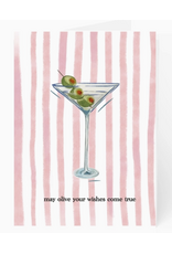 Rebecca Illustrated Olive Your Wishes Pink Stripes Card