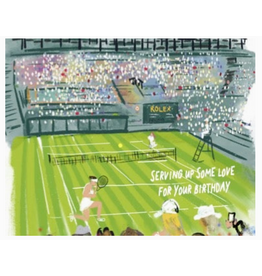 Rebecca Illustrated Serving Up Love Tennis Birthday Card