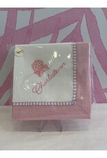Caspari Charlestown with Pink Hydrangea Cocktail Napkins