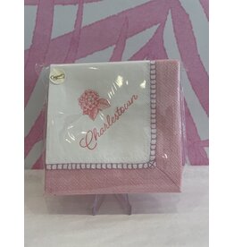Caspari Charlestown with Pink Hydrangea Cocktail Napkins