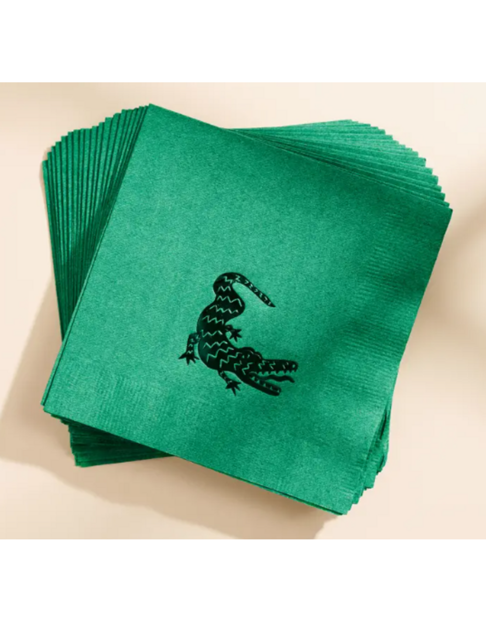 One and Only Paper Green Alligator Cocktail Napkins