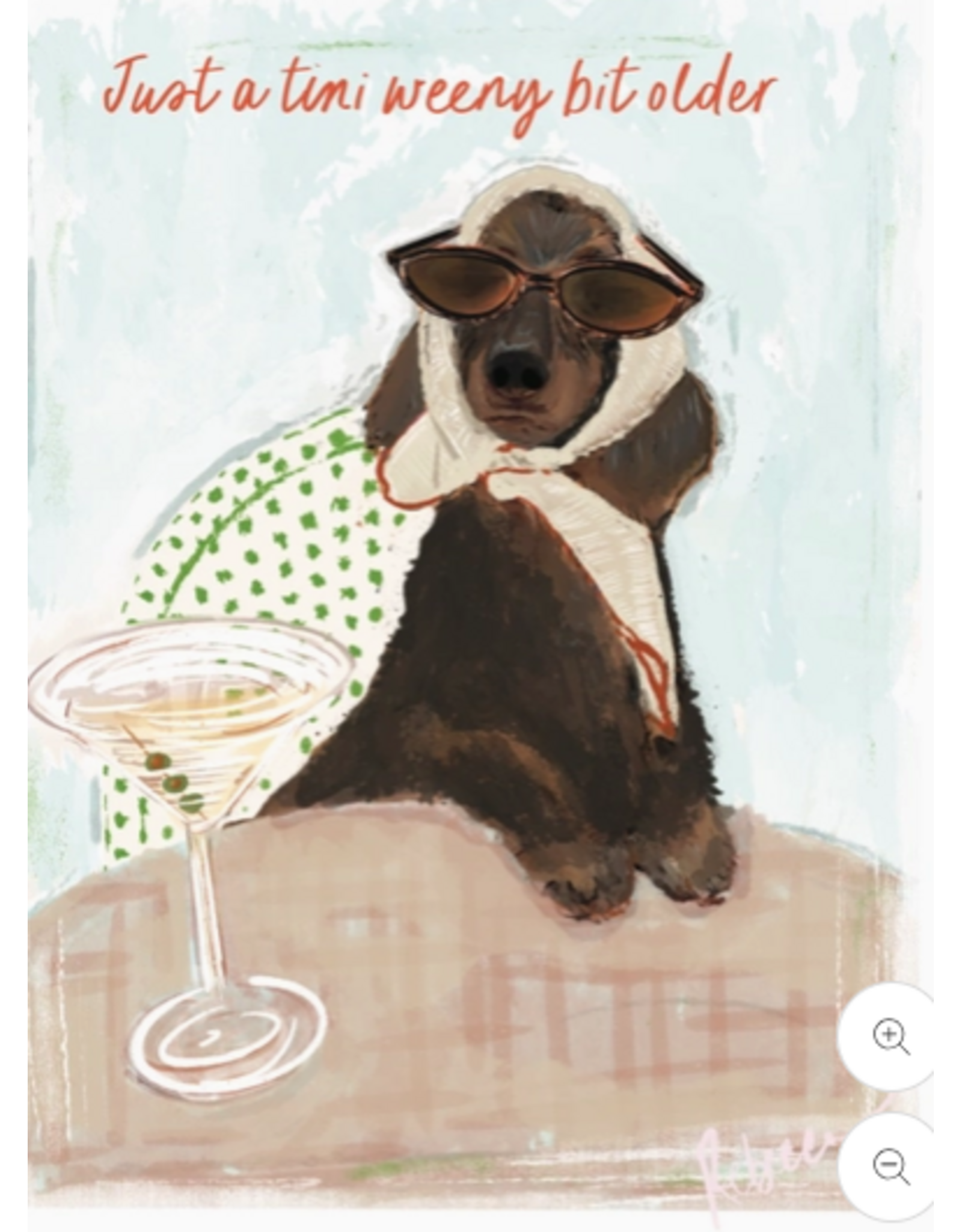 Rebecca Illustrated Tini Weeny Bit Older Dog Birthday Card