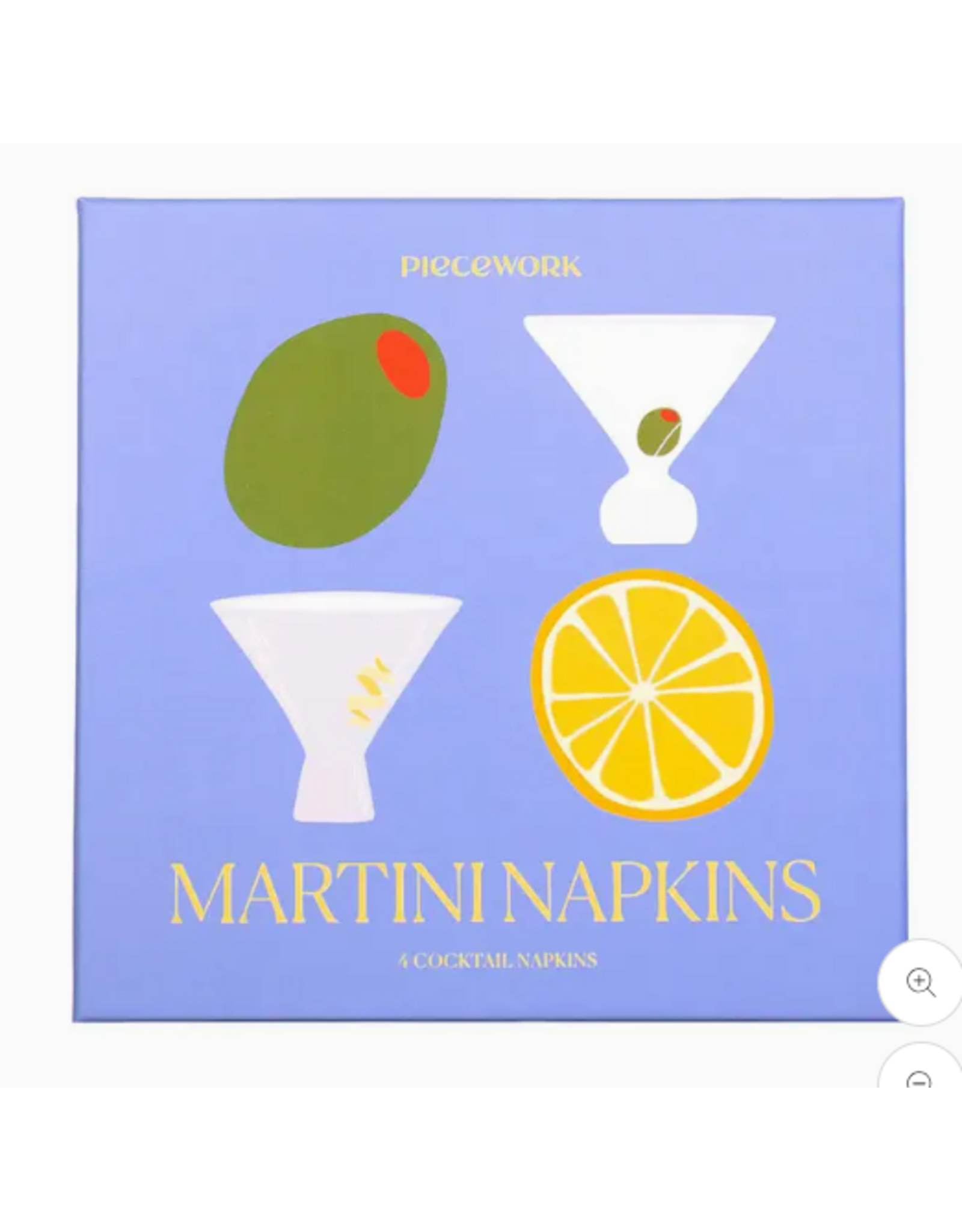 Piecework Puzzles Martini Cocktail Napkins - Set of 4