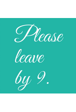 Mary Phillips Designs Please Leave by 9 Cocktail Napkins