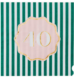 Bonjour Fete 40th Birthday Cocktail Napkins