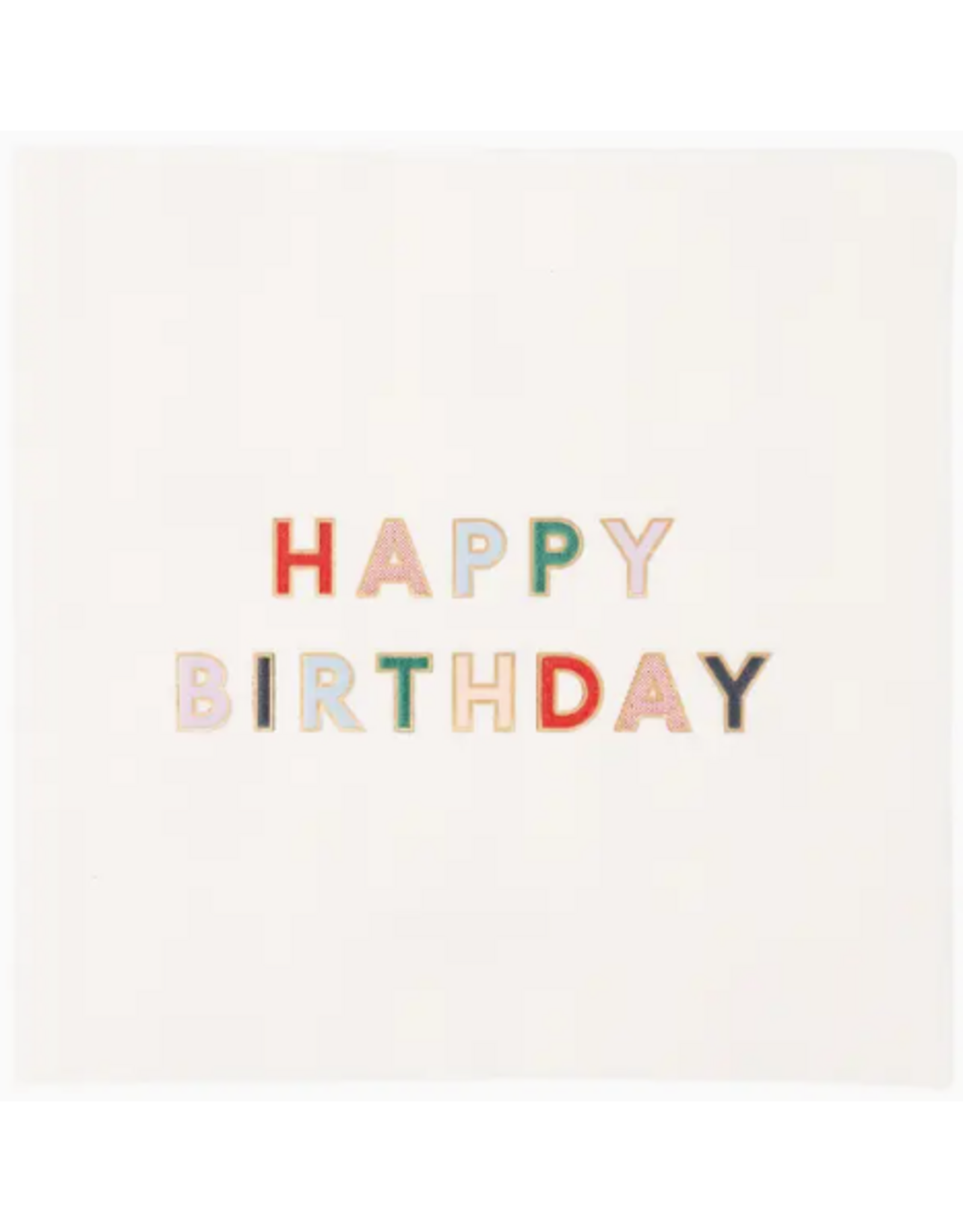 Bonjour Fete Happy Birthday Cocktail Napkins in Blanc White
