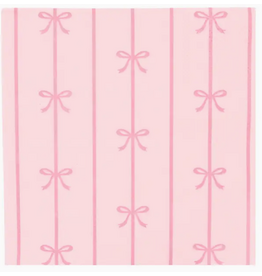 Bonjour Fete Signature Bows Cocktail Napkins in Petal Pink
