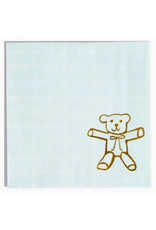 Emergency Confetti Blue Plaid & Teddy Cocktail Napkins