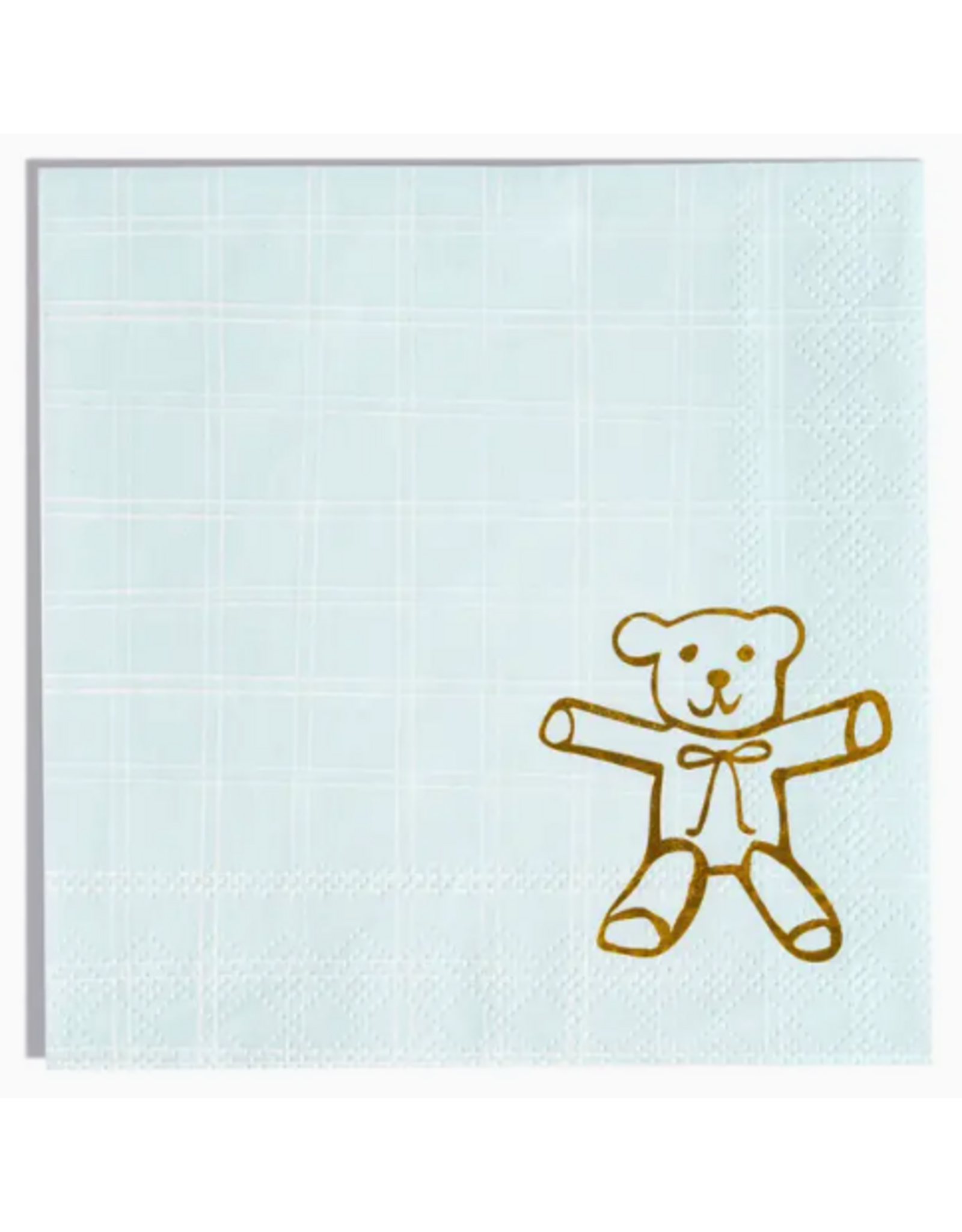 Emergency Confetti Blue Plaid & Teddy Cocktail Napkins
