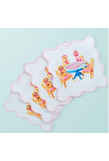 Tabletop Shop at Junebug Dogs Playing Mahjong Cloth Cocktail Napkins - Set of 4