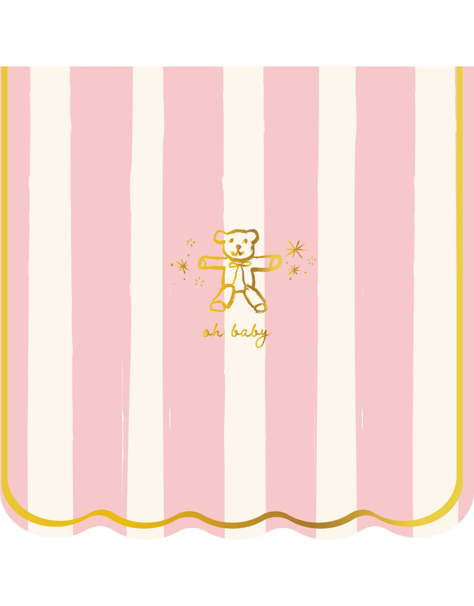 Emergency Confetti Oh Baby Cocktail Napkins in Pink Stripe