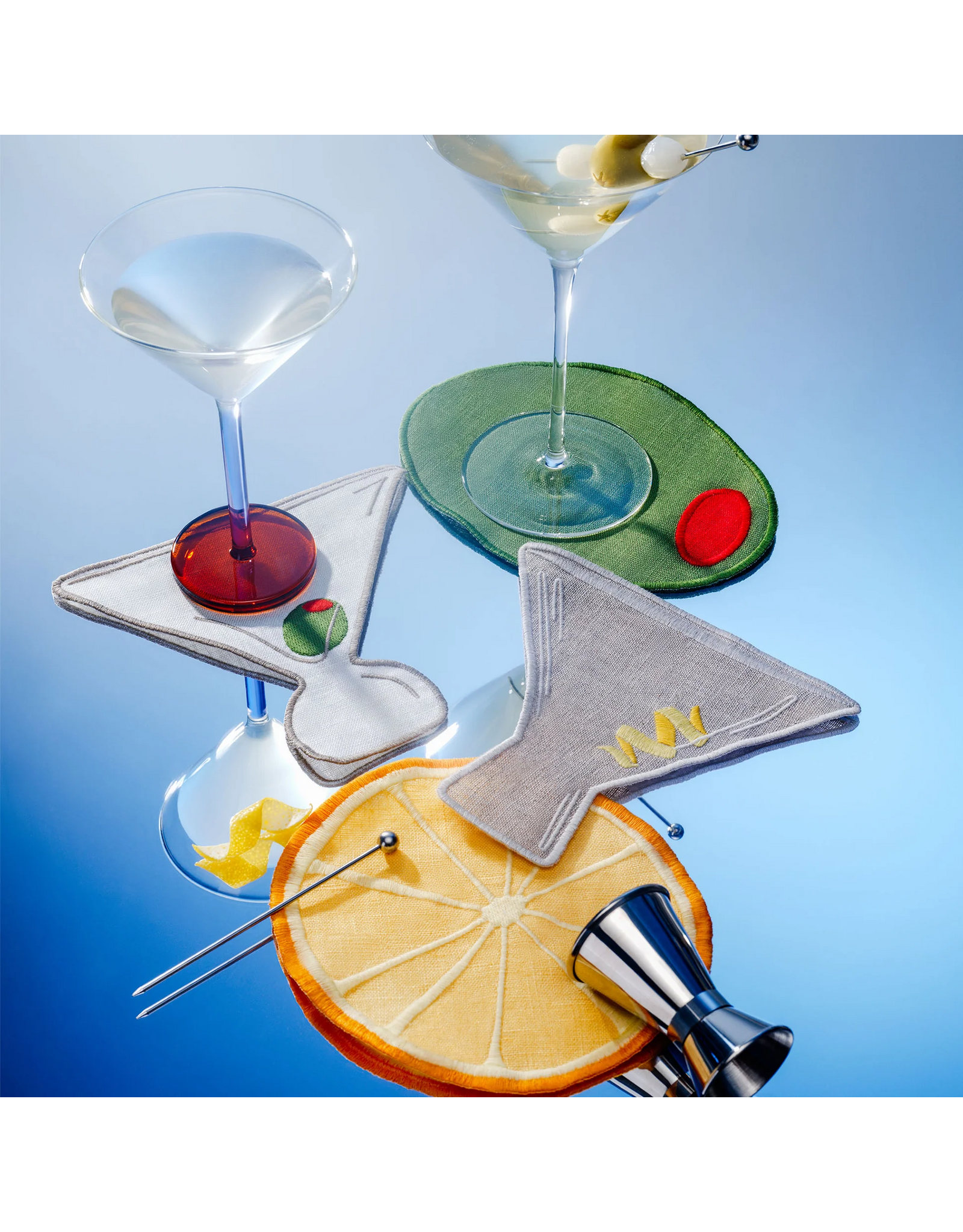 Piecework Puzzles Martini Cocktail Napkins - Set of 4