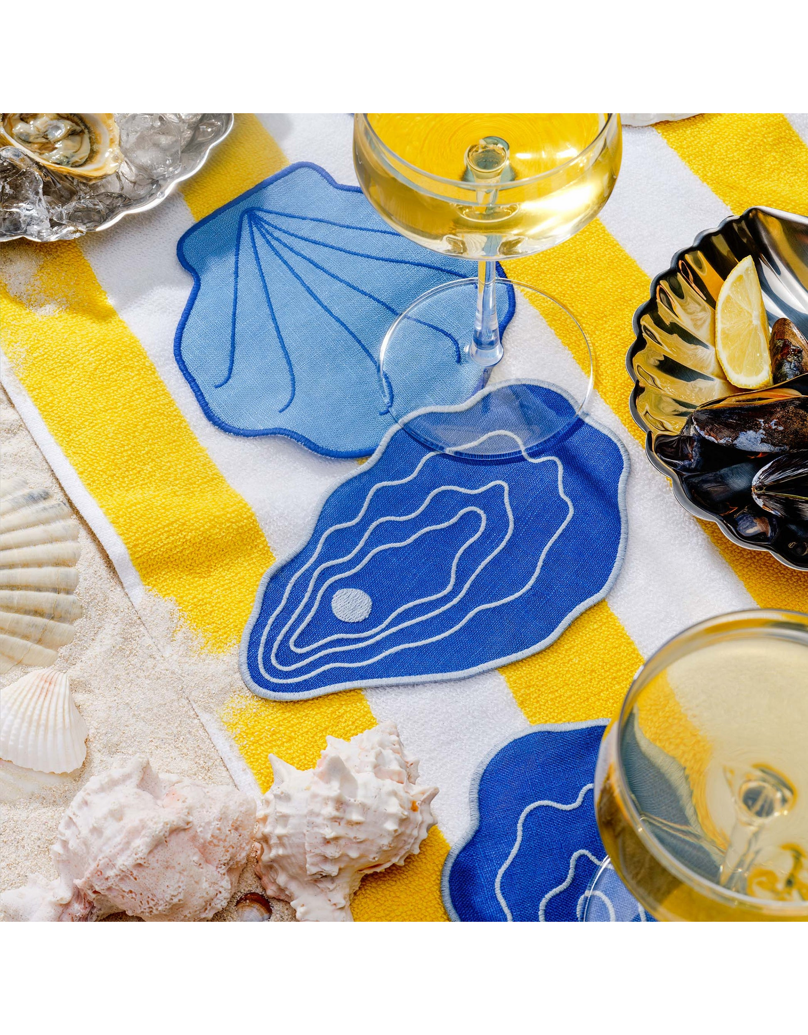 Piecework Puzzles Shell Cocktail Napkins - Set of 4