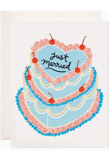 Bloomwolf Studio Just Married Blue Cake Card