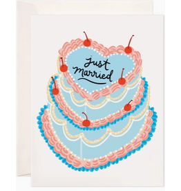 Bloomwolf Studio Just Married Blue Cake Card