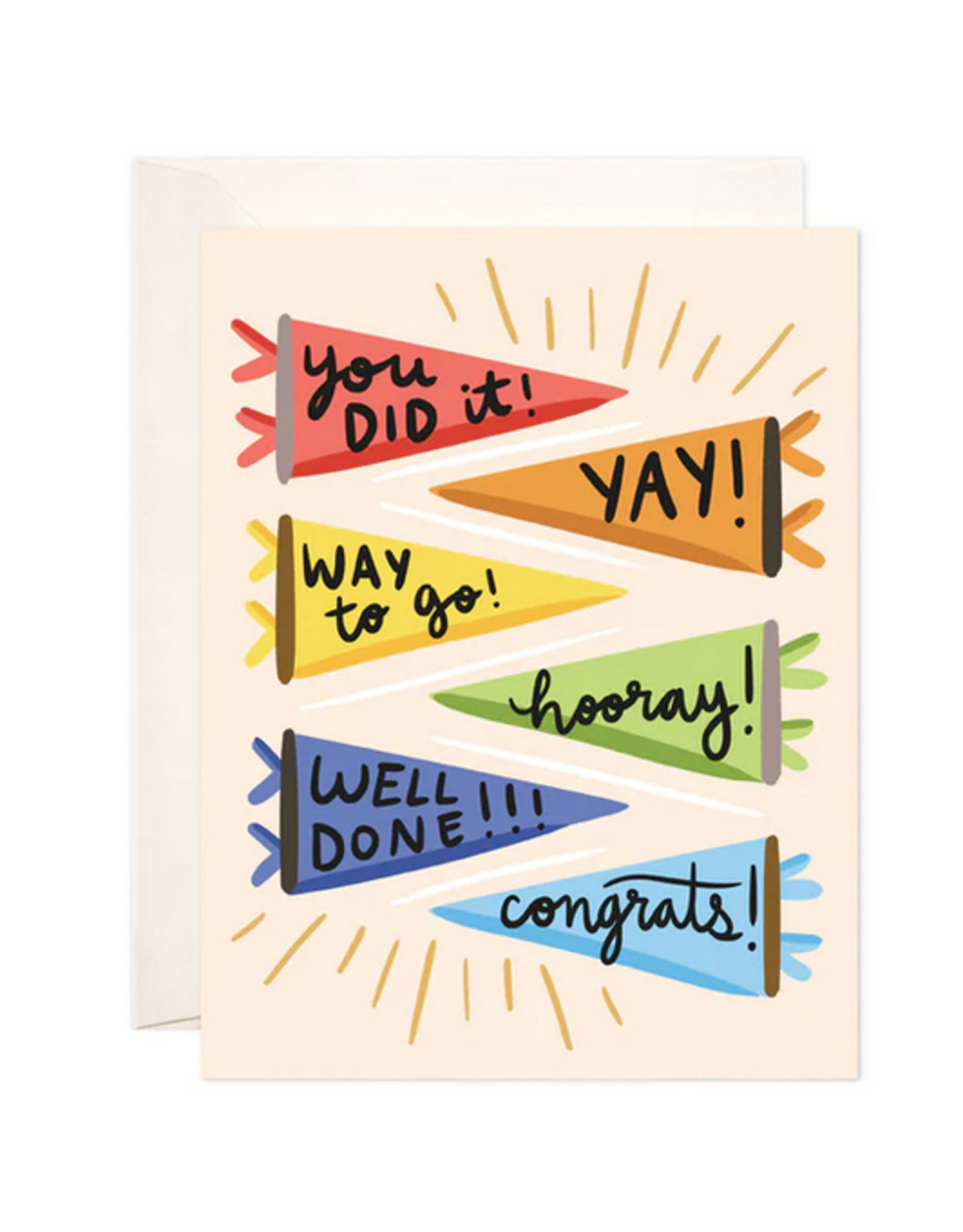 Bloomwolf Studio Pennant Congrats Card