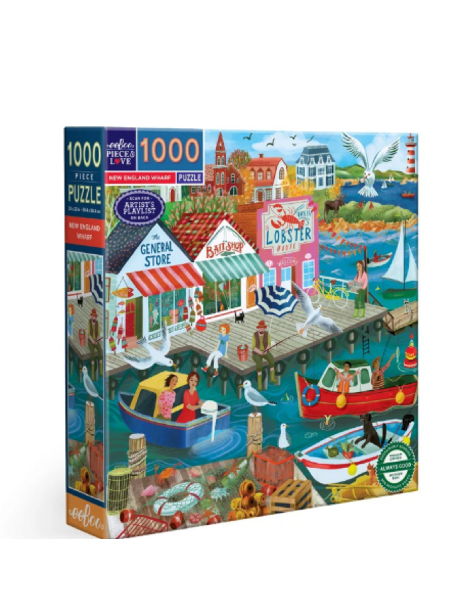 eeBoo New England Wharf Puzzle Puzzle