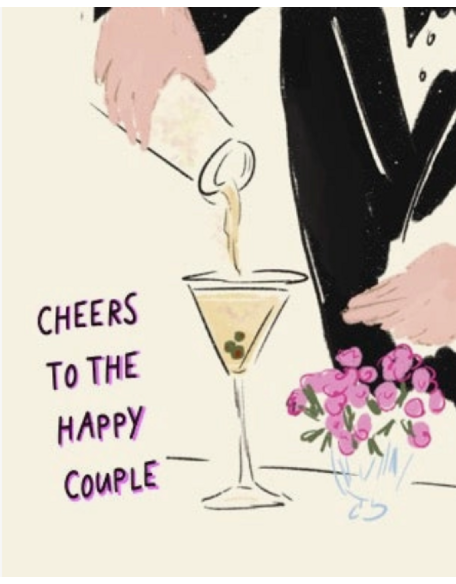 Rebecca Illustrated Happy Couple Cheers Card