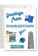 Tiny Ink Boston Greetings from Charlestown Card in Blue