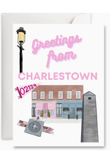 Tiny Ink Boston Greetings from Charlestown Card in Pink
