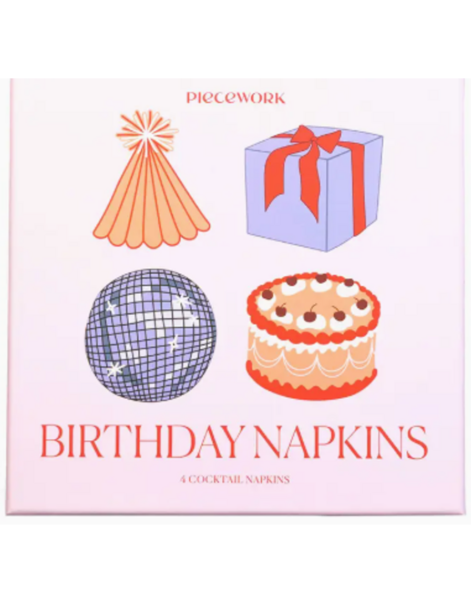Piecework Puzzles Birthday Cocktail Napkins - Set of 4