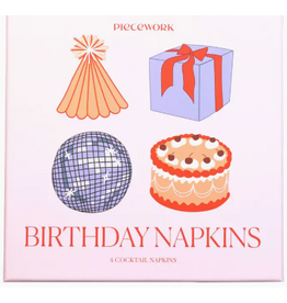 Piecework Puzzles Birthday Cocktail Napkins - Set of 4