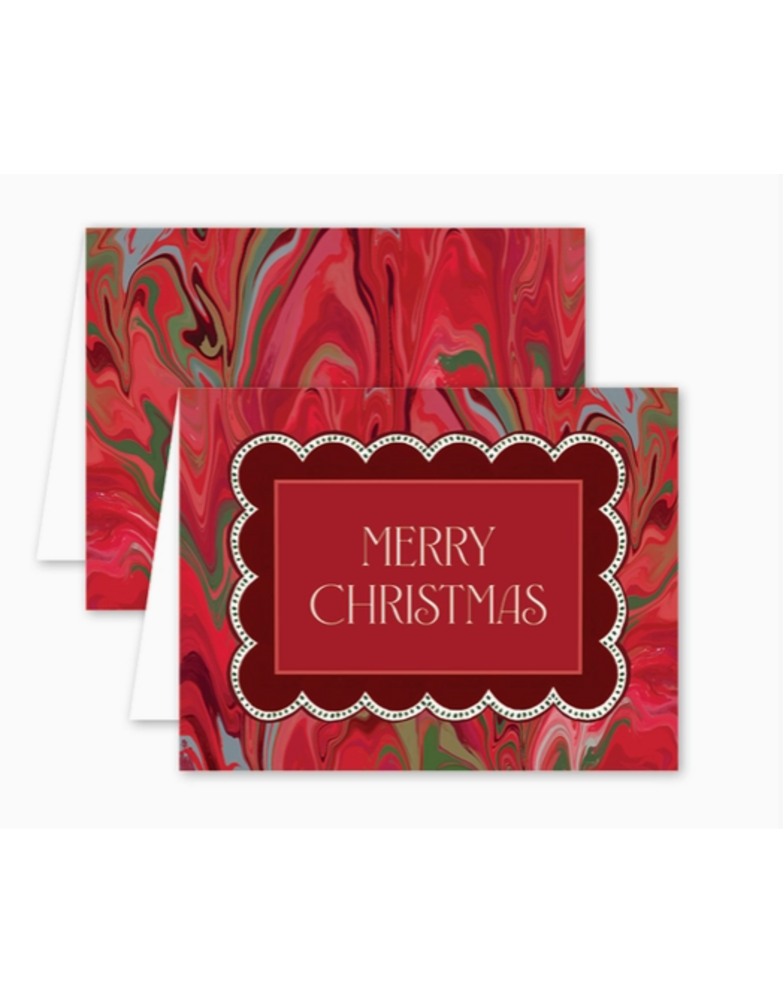 Dogwood Hill Grand Mod Red Marble Holiday Card